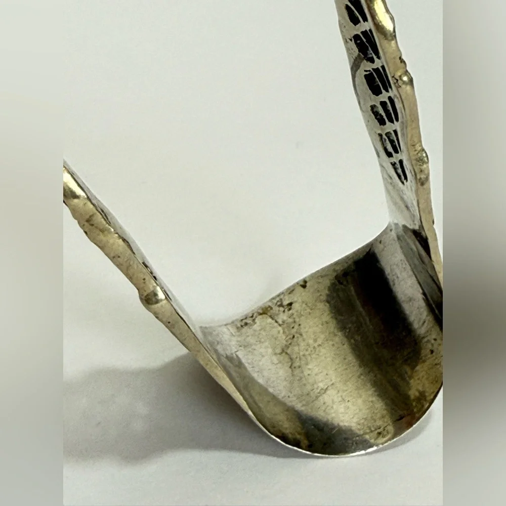 Antique Victorian Austrian 800 Silver 34g Sugar Cube Tongs Bird Claw Gothic